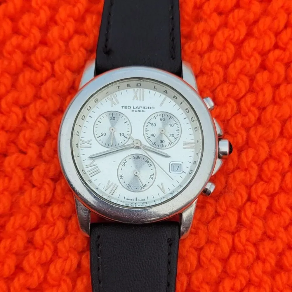 VTG Ted Lepidus Paris Chronograph Watch Stainless Steel Swiss Mvmt Quiet Luxury